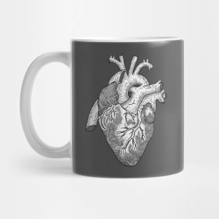 Anatomical Heart Ink Illustration Mug